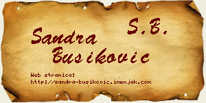 Sandra Bušiković vizit kartica
